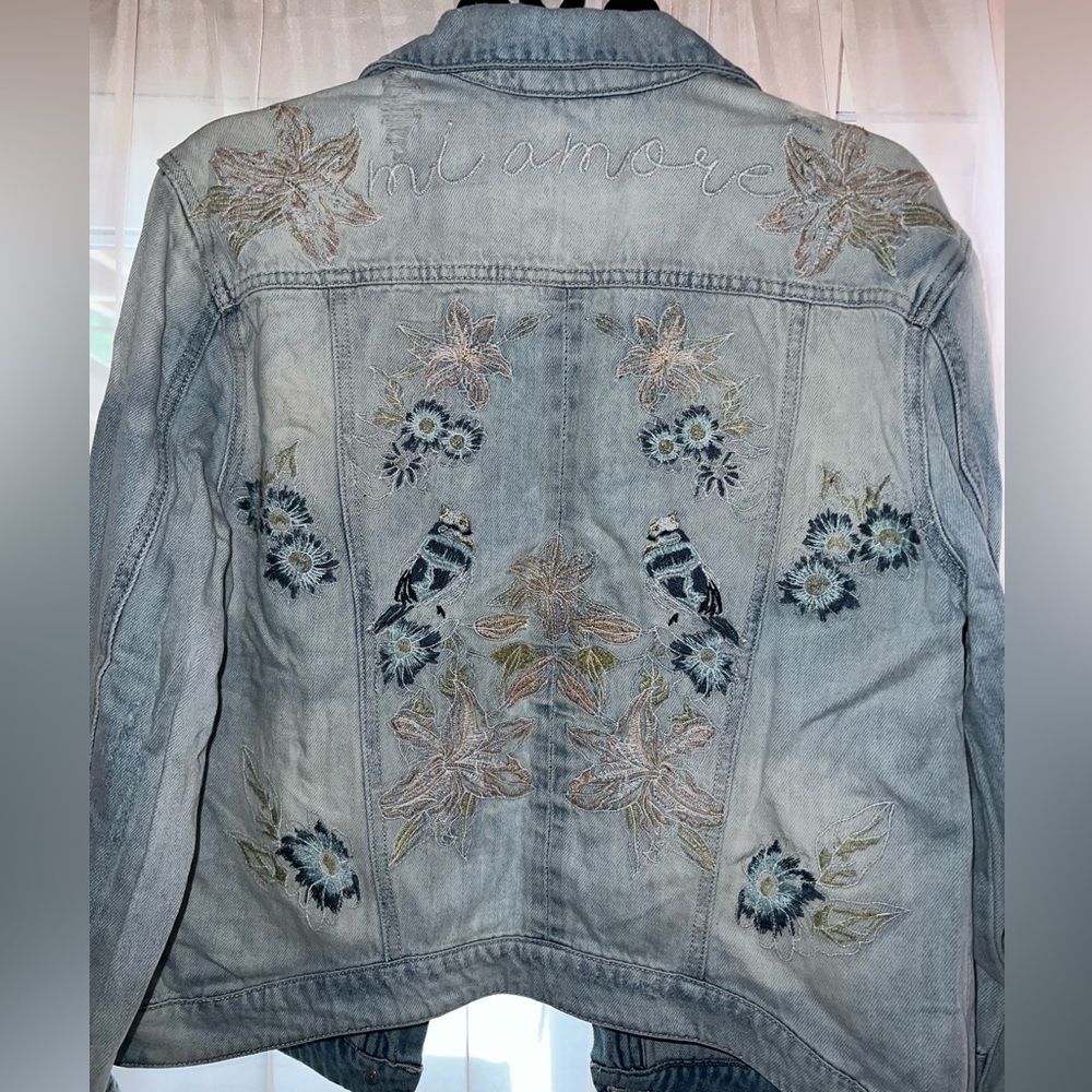 William Rast Light Blue Denim Jacket with Embroidery